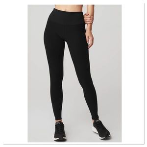 Alo Yoga Alosoft Lounge High Waisted Leggings Black Ribbed Detail Women’s Small